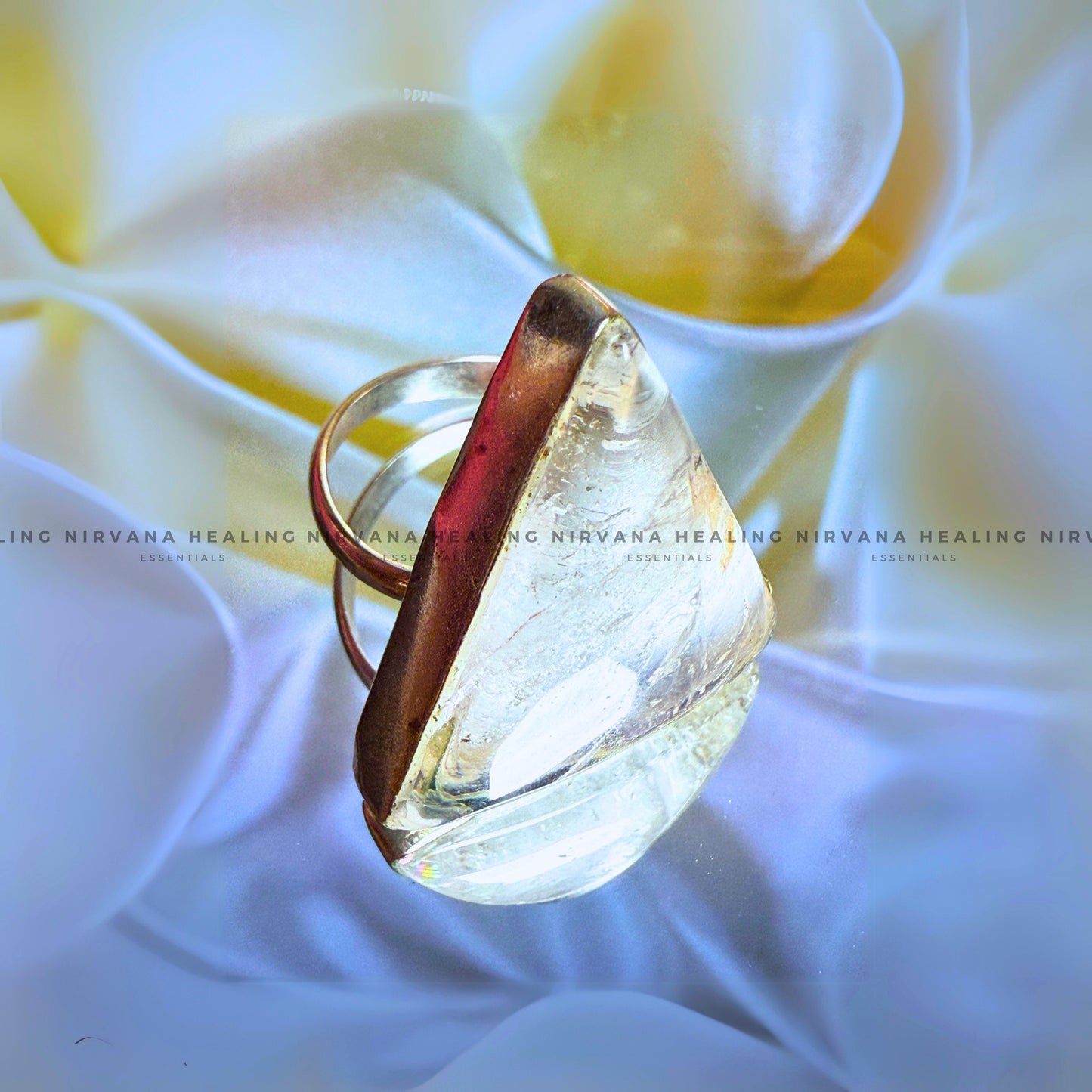 CLEAR QUARTZ TRIANGULAR RING (Mental Clarity, Master Healer And Energy Amplifier)  image 2