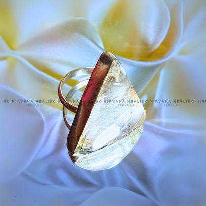 CLEAR QUARTZ TRIANGULAR RING (Mental Clarity, Master Healer And Energy Amplifier)  image 2