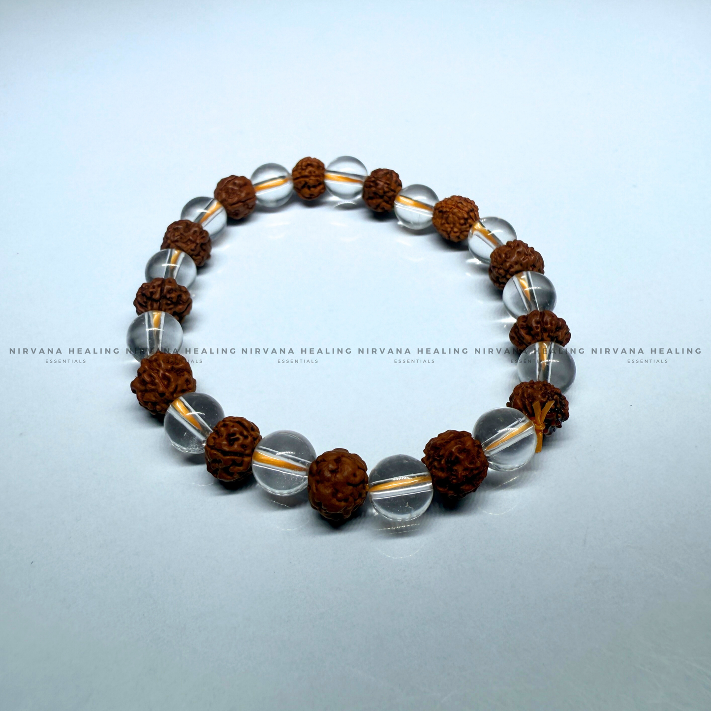 RUDRAKSH-SPHATIK ROUND BEADED BRACELET (Balance, Purity, Divine Protection) image 2