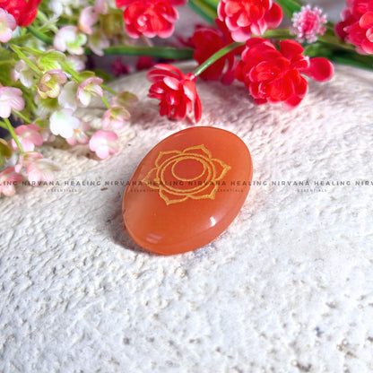 SACRAL CHAKRA RED CARNELIAN ZIBU COIN (Creativity, Courage, Passion And Stamina) image 0