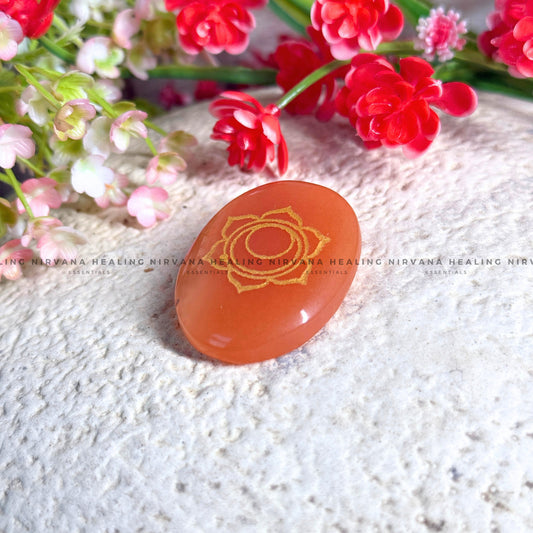 SACRAL CHAKRA RED CARNELIAN ZIBU COIN (Creativity, Courage, Passion And Stamina) image 0