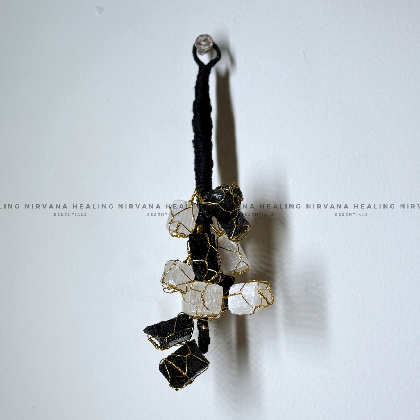 BLACK TOURMALINE AND SELENITE (DOOR HANGING) (Protection, Grounding, Shielding And Growth) image 5