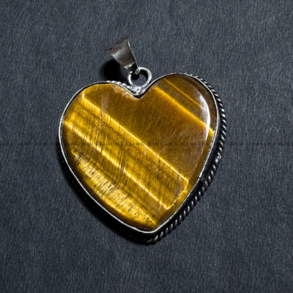 TIGER EYE HEART SHAPED PENDANT (Bold, Courage, Willpower And Strength). image 2