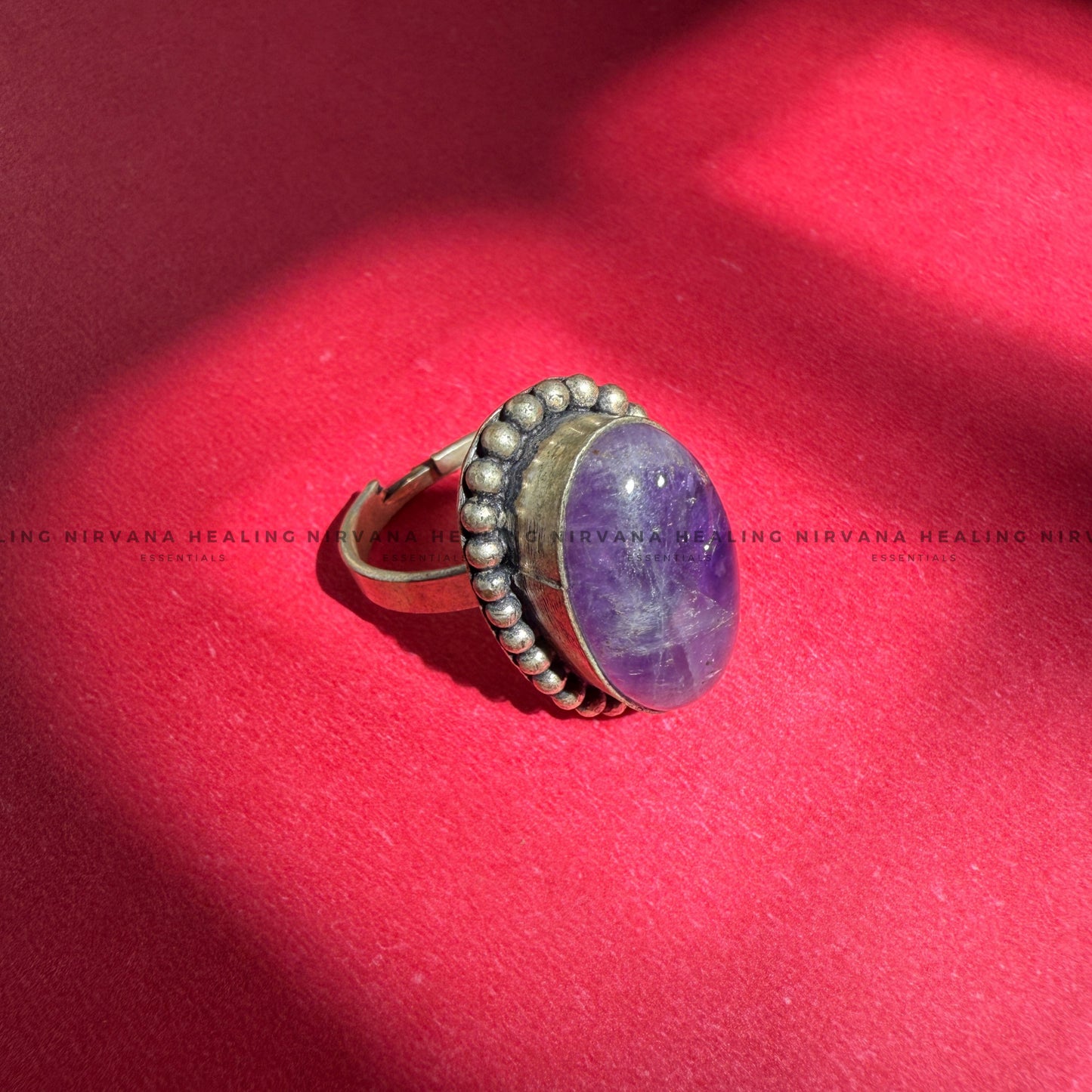 AMETHYST OVAL DESIGNER RING (Meditation, Stress Reduction, Intuition and Manifestation) image 4