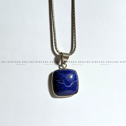 LAPIS LAZULI JADE SQUARE PENDANT (Communication, Truth, Ease Of Expression And Wisdom) image 3
