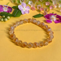 Natural Citrine Round Beaded Bracelet