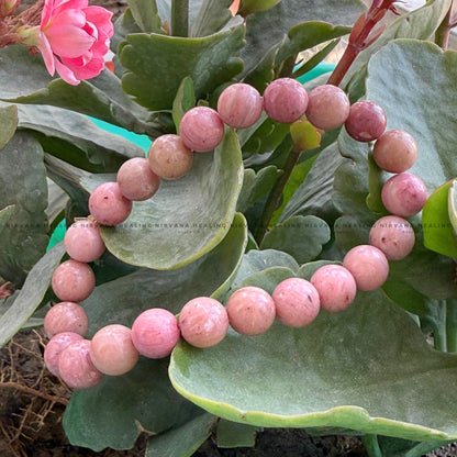RHODONITE ROUND BEADED BRACELET (Compassion, Emotional Healing, Loving Vibration And Self Love) image 4