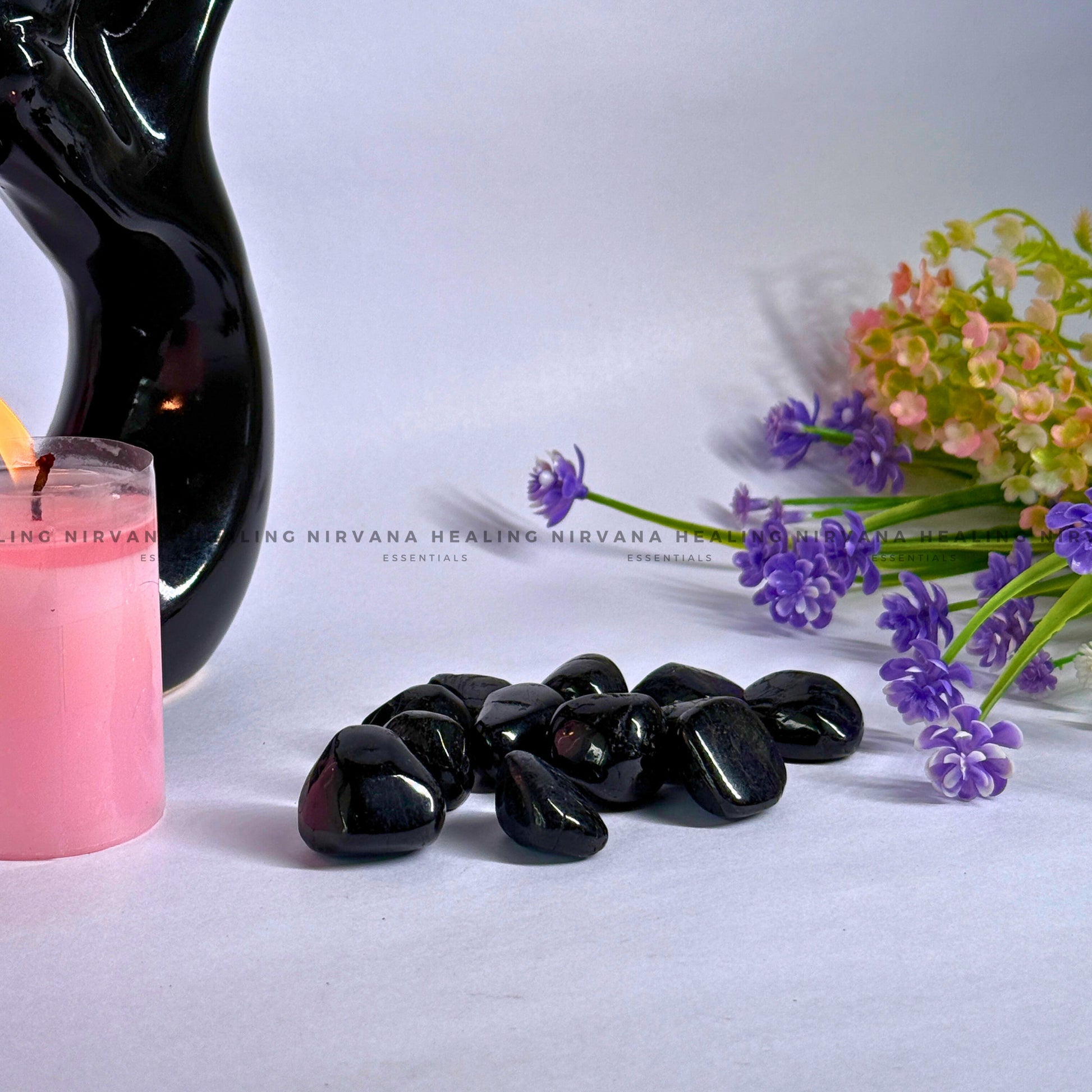 BLACK OBSIDIAN TUMBLE STONES (Protection ,Truth, Deep And Healing). image 3