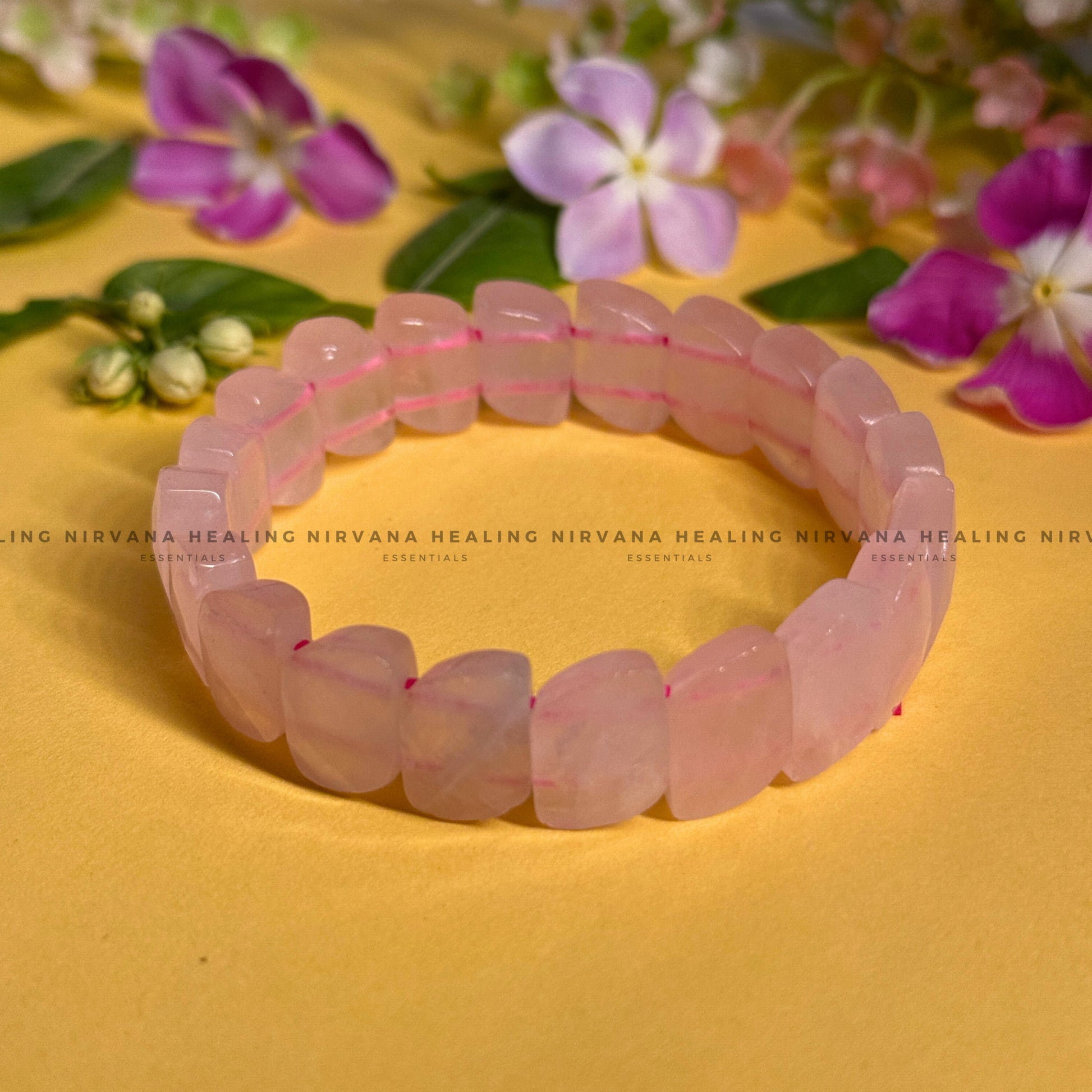 ROSE QUARTZ PYRAMID BRACELET (Love, Romance, Relationship, Emotion And Balance) image 0