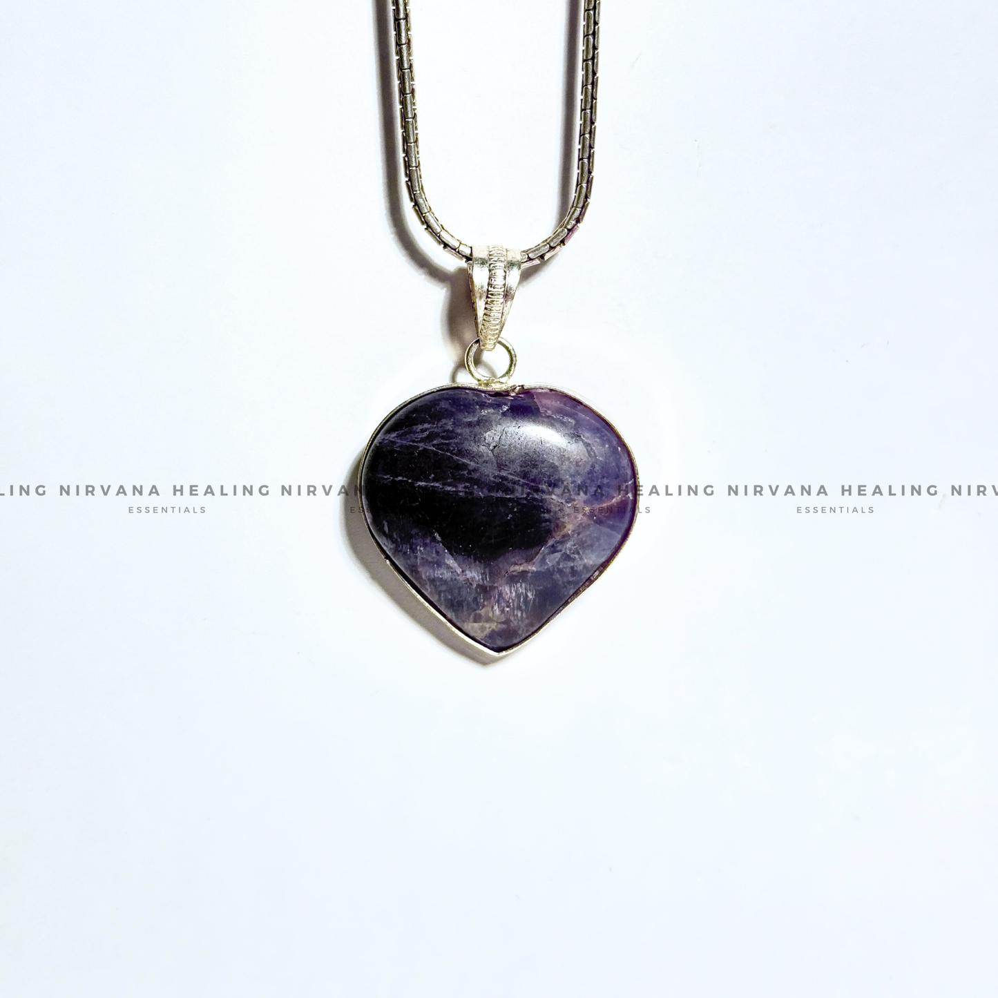 AMETHYST HEART SHAPED PENDANT (Meditation, Stress Reduction, Intuition And Manifestation) image 6