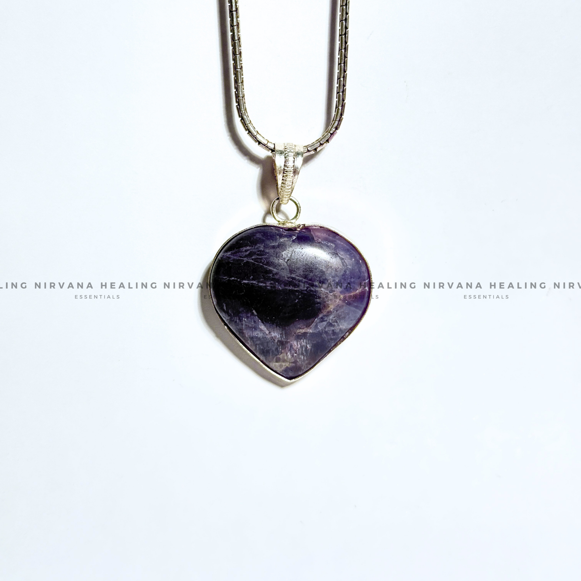 AMETHYST HEART SHAPED PENDANT (Meditation, Stress Reduction, Intuition And Manifestation) image 6