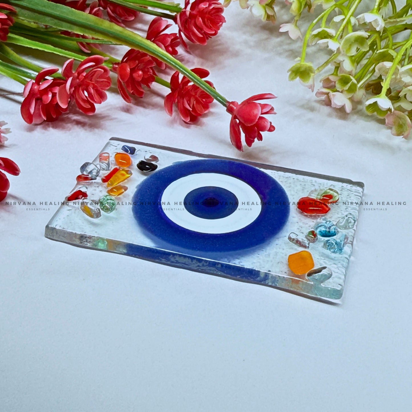 SELENITE EVIL EYE CHARGING PLATE (Aura Cleansing ,Charging, Cleansing And Purification). image 4