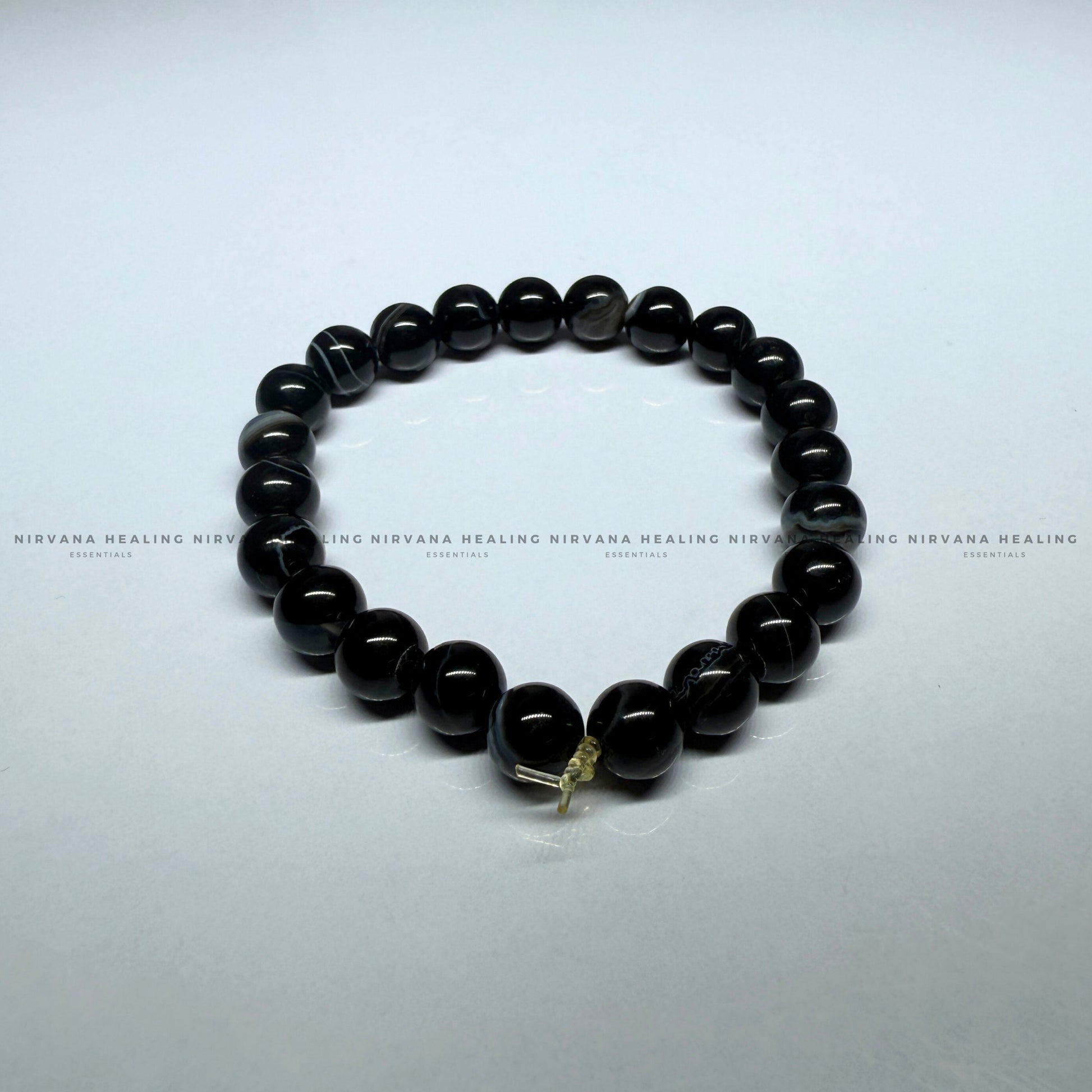 BLACK HAKIK SULEMANI ROUND BEADED BRACELET (Evil Eye Protection, Grounding and Energy Shielding). image 2