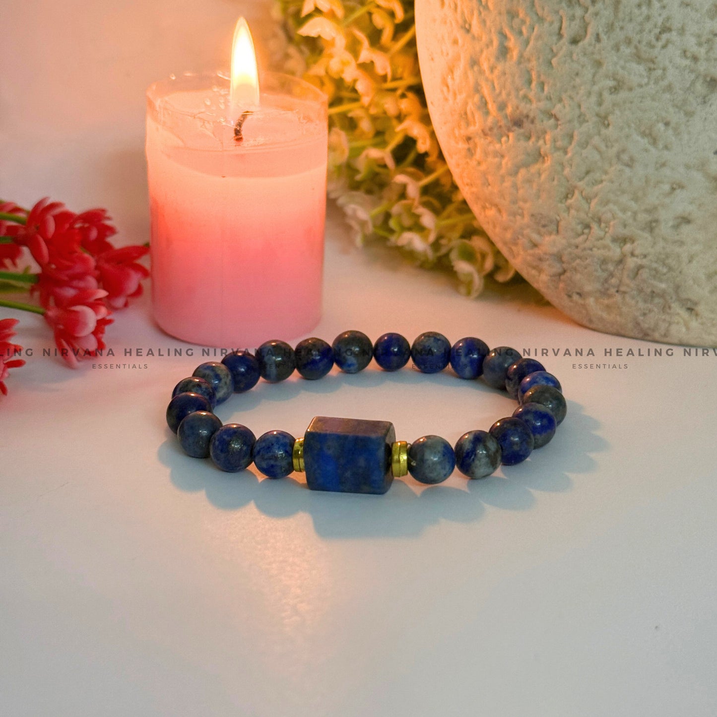 LAPIS LAZULI WITH TUMBLE BRACELET (Communication, Truth, Ease Of Expression And Wisdom) image 1