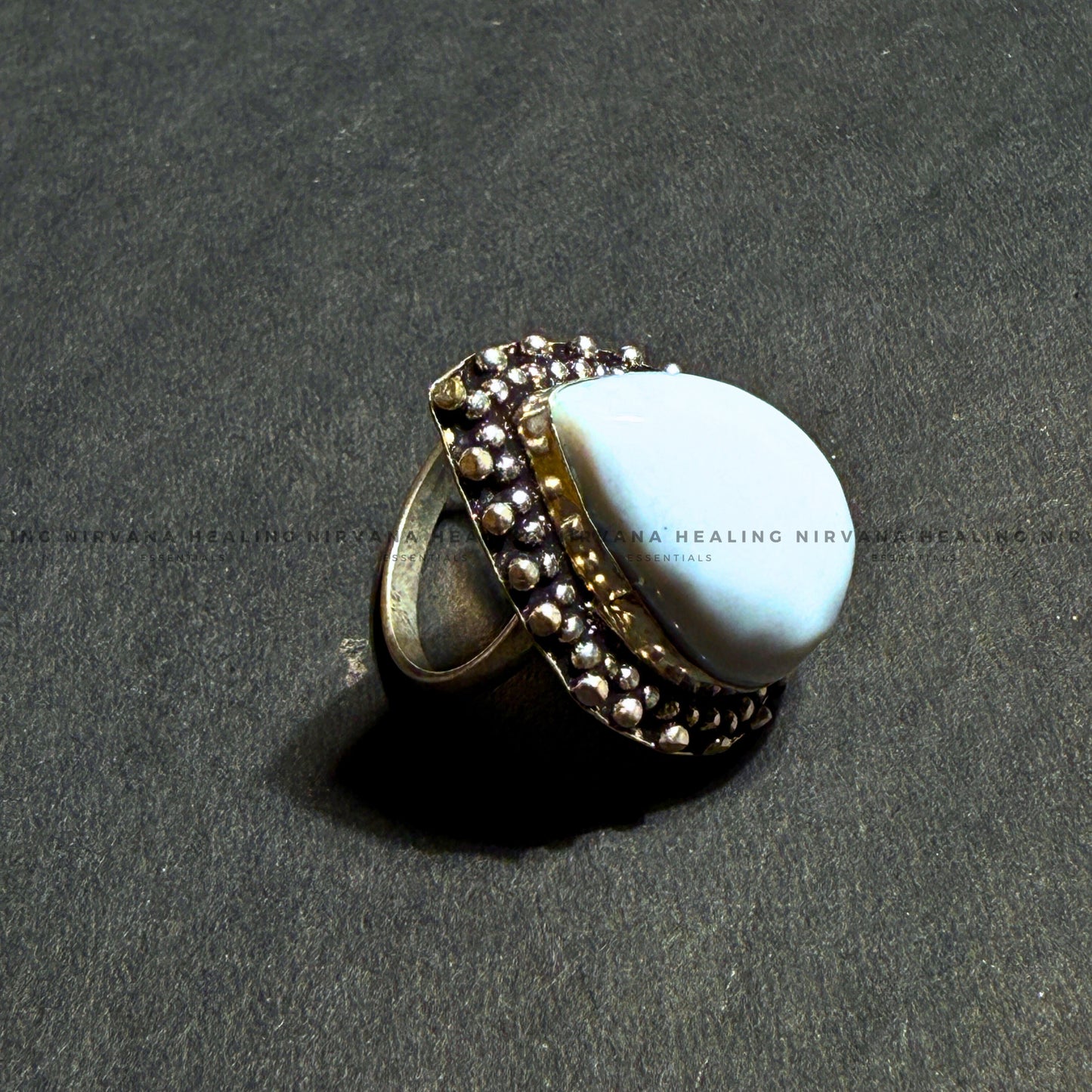 MOONWHITE DIAMOND SHAPED RING (Ring of Intuition, Peace & Divine Feminine Energy) image 3