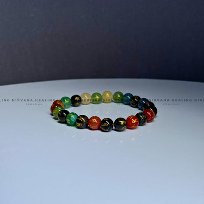 OM MANI PADME HUM MULTI STONE BRACELET (Compassion, Protection And Spiritual Awakening) image 1