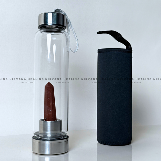 RED JASPER INFUSED CRYSTAL ELIXIR BOTTLE (Immunity, Strength, Health and Pain Relief) image 1