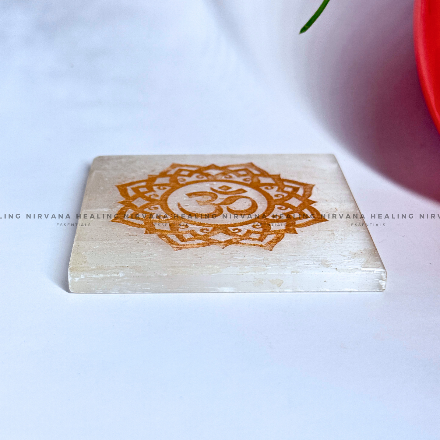 SELENITE GOLDEN AUM CHARGING PLATE (Aura Cleansing ,Charging, Cleansing And Purification). image 2