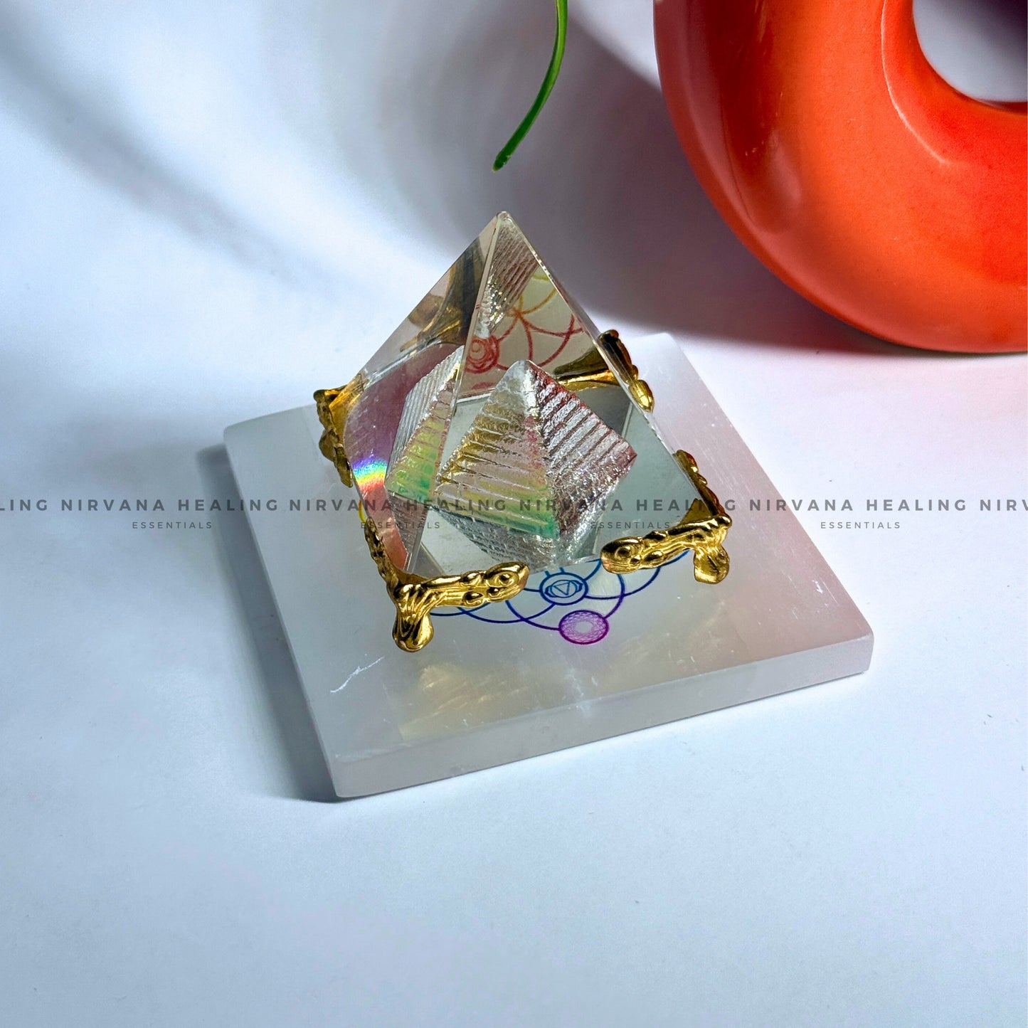 SELENITE FLOWERS AND CHAKRAS CHARGING PLATE (Aura Cleansing ,Charging, Cleansing And Purification). image 4