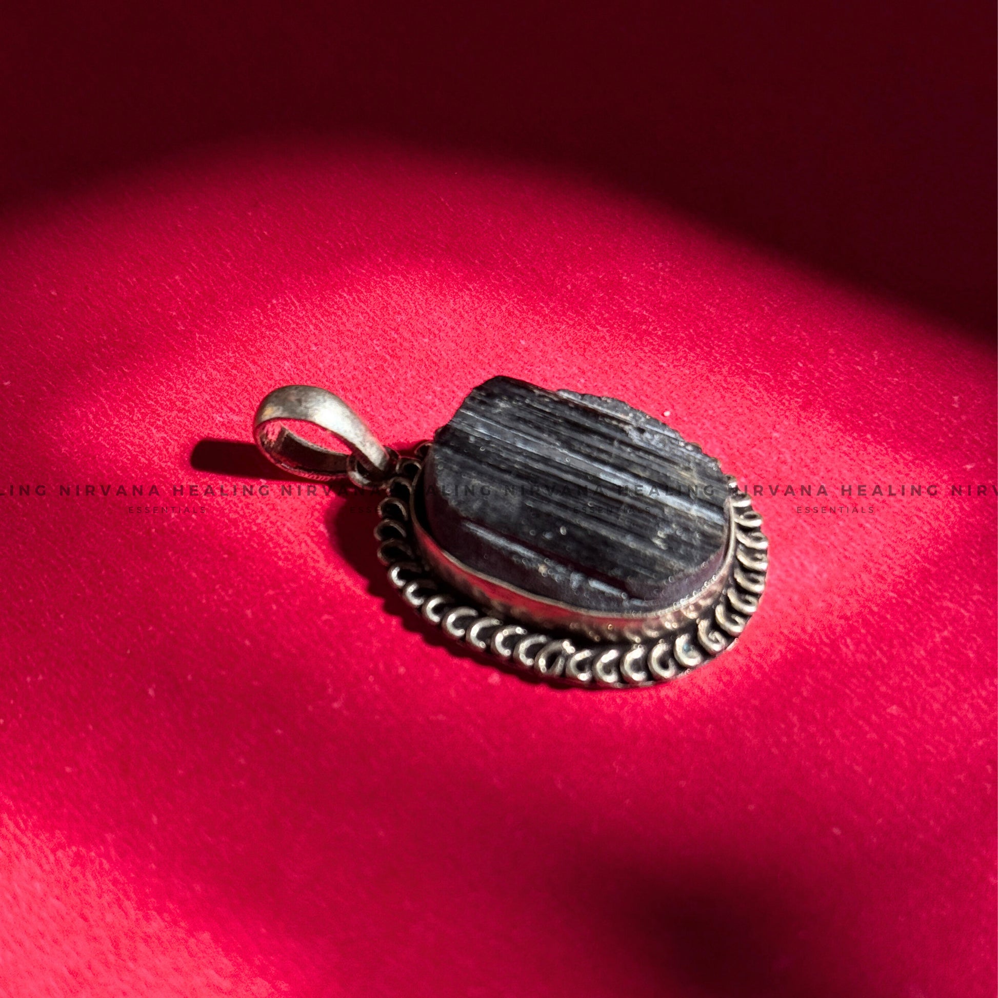 BLACK TOURMALINE RAW OVAL PENDANT (Protection, Grounding, Shielding And Growth) image 2