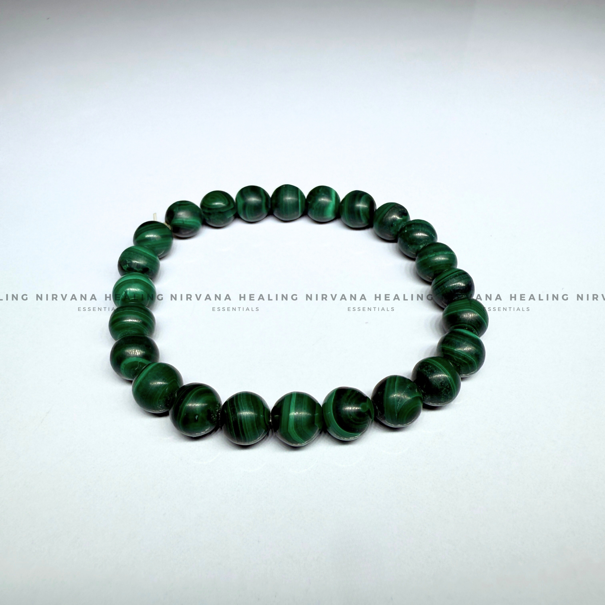 GREEN CATS EYE ROUND BEADED BRACELET (Protection, Prosperity And Intuition) image 3