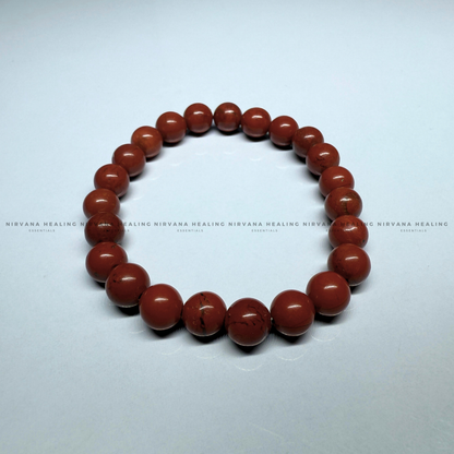 RED CARNELIAN JADE ROUND BEADED BRACELET (Creativity, Courage, Passion And Stamina) image 2