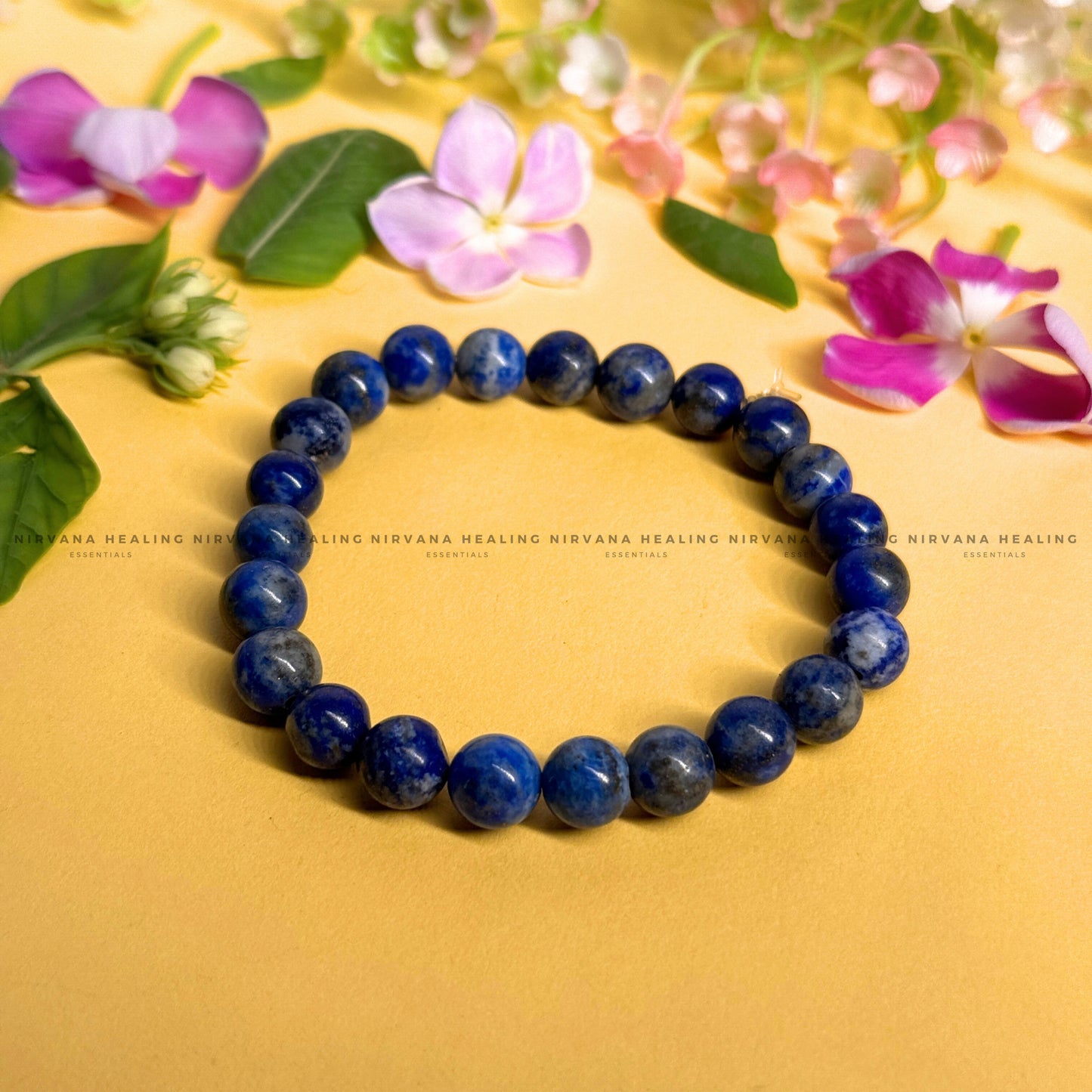 LAPIS LAZULI ROUND BEADED BRACELET (Communication, Truth, Ease Of Expression And Wisdom) image 0