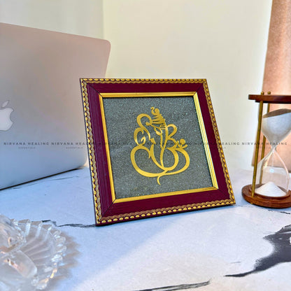 GANESH JI ON RAW PYRITE FRAME (Blessings of Prosperity, Protection & New Beginnings) image 3