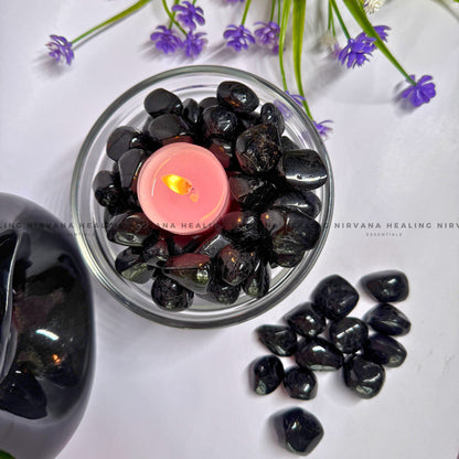 BLACK OBSIDIAN TUMBLE STONES (Protection ,Truth, Deep And Healing). image 0