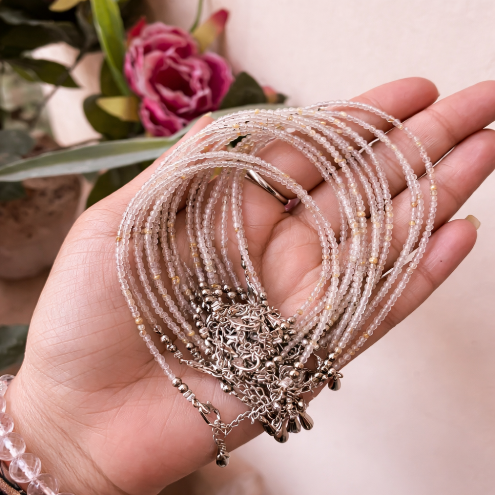 CLEAR QUARTZ ANKLET - Clarity, Amplification, Balanced Energy image 1