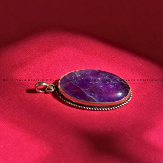 AMETHYST OVAL SHAPED PENDANT (Meditation, Stress Reduction, Intuition And Manifestation)   image 1