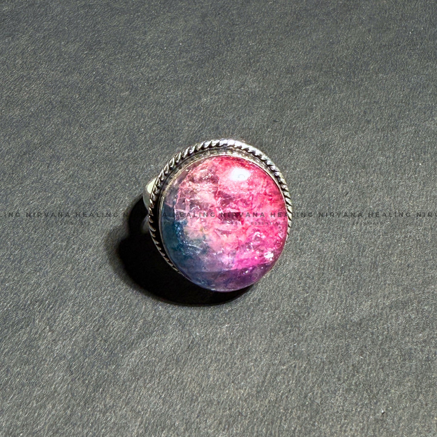 RAINBOW JADE ROUND RING (Harmony, Luck And Emotional Healing) image 4