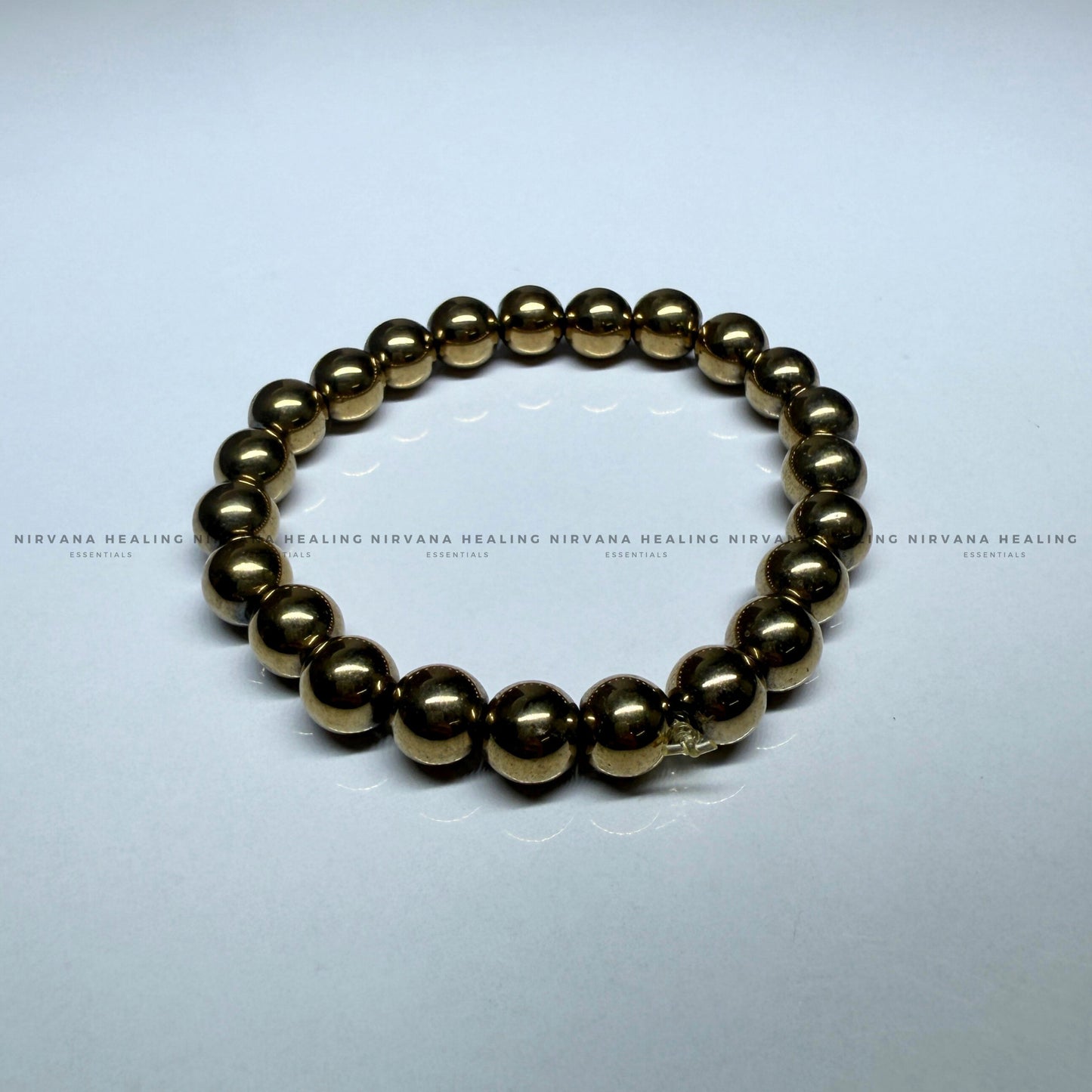 GOLDEN PYRITE ROUND BEADED BRACELET (Money Magnet, Prosperity, Fame, Abundance). image 2