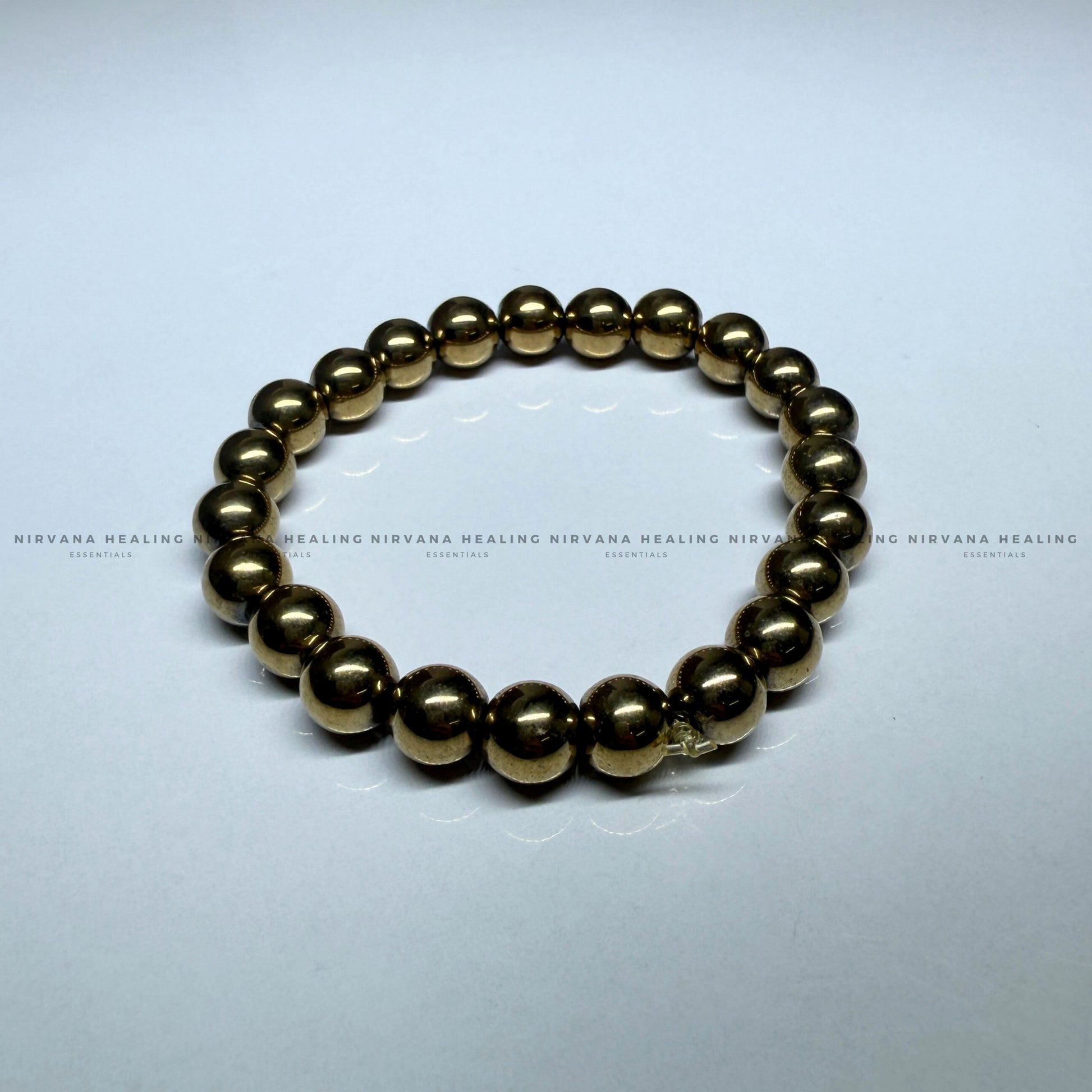 GOLDEN PYRITE ROUND BEADED BRACELET (Money Magnet, Prosperity, Fame, Abundance). image 2