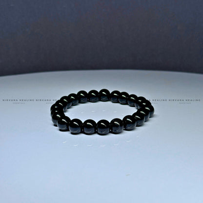 BLACK TOURMALINE ROUND BEADED BRACELET (Protection, Grounding, Shielding And Growth) image 3
