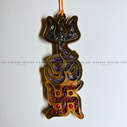 TRISHAKTI YANTRA WITH NATURAL CRYSTAL CHIPS (Power of  Protection, Harmony And Abundance) image 2