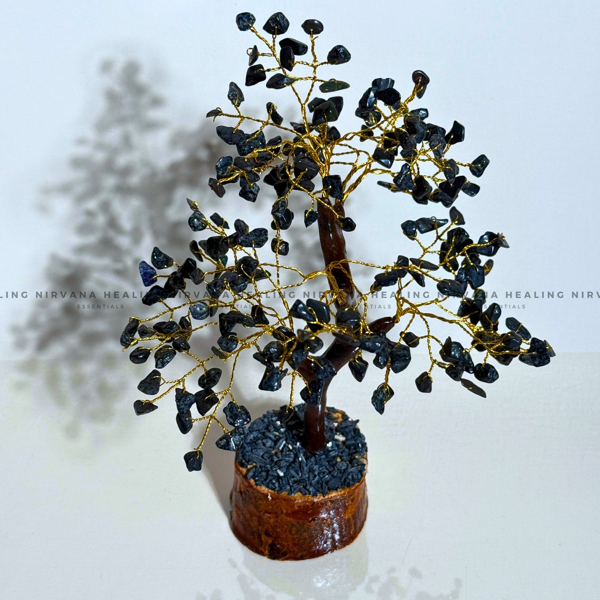 BLACK AGATE CRYSTAL TREE Approx 100 Beads (Abundance, Nature Connection And Inner Peace) image 1