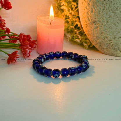 EVIL EYE ROUND BEADED BRACELET (Calm, Protection, Spiritual Balance) image 2