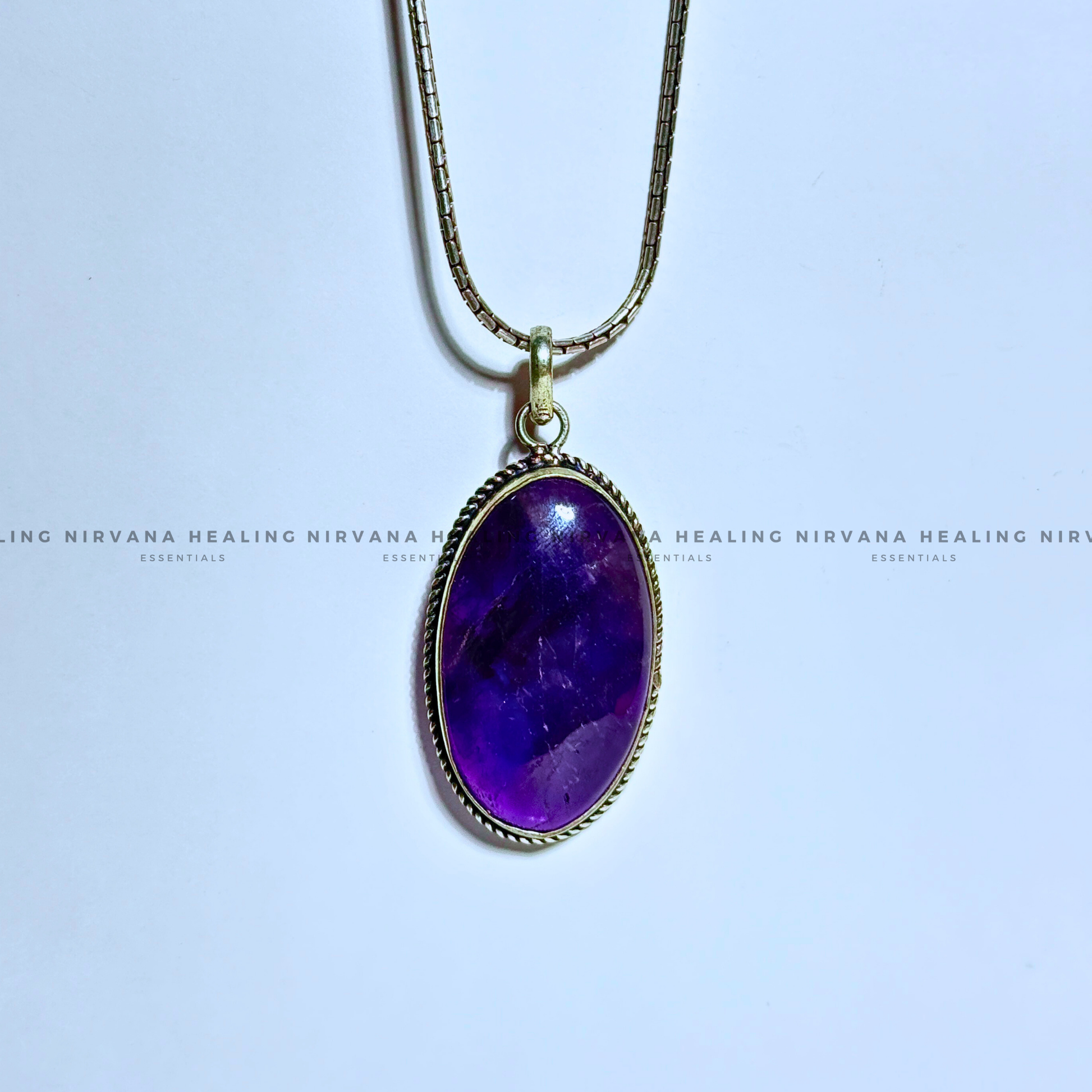 AMETHYST OVAL SHAPED PENDANT (Meditation, Stress Reduction, Intuition And Manifestation)   image 6