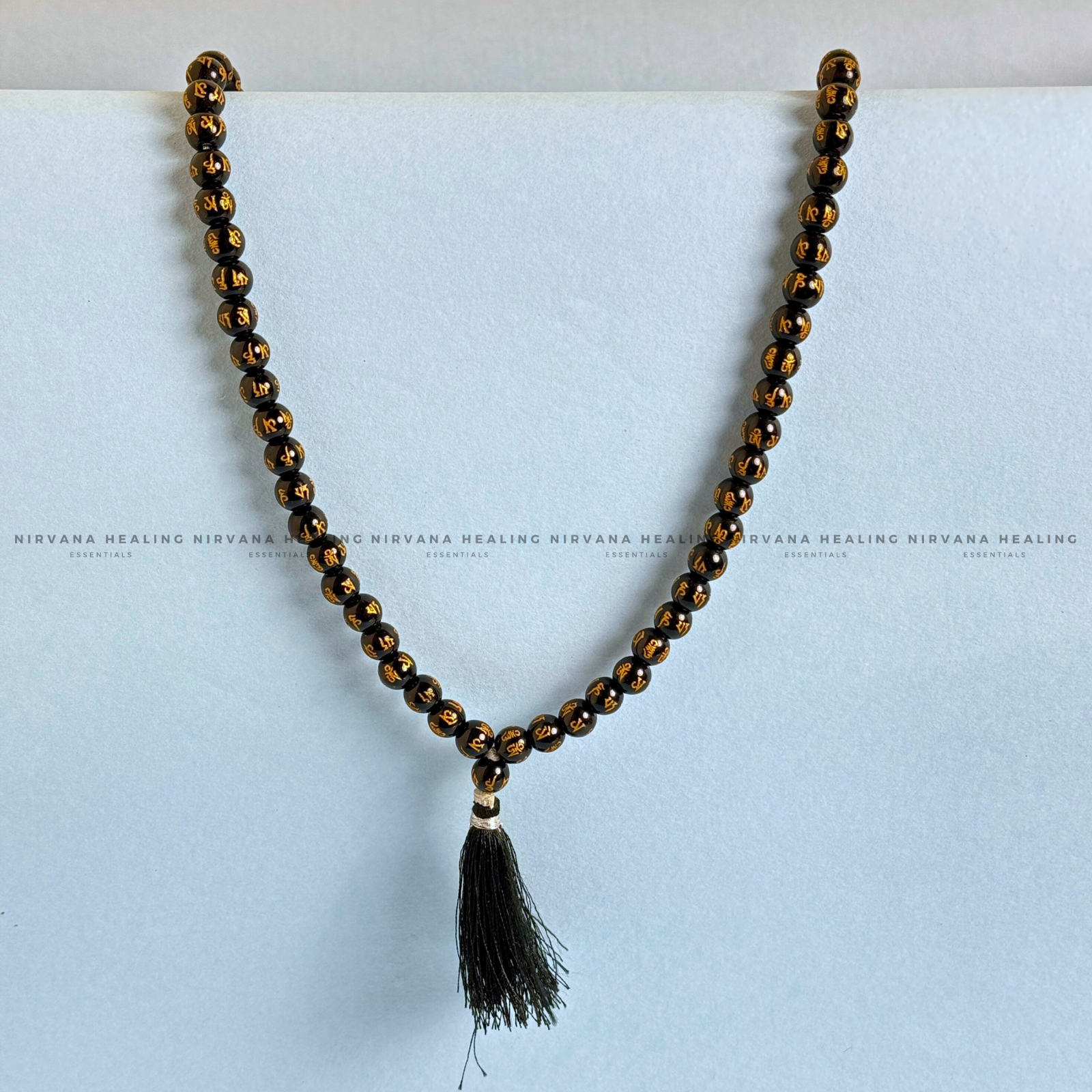 BLACK OM MANI PADME HUM MALA  (Compassion, Protection, Spiritual Awakening) image 3