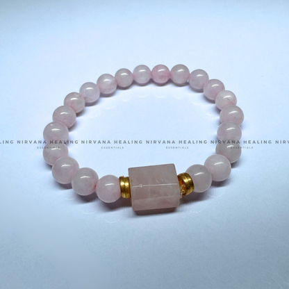 ROSE QUARTZ DESIGNER BEADED BRACELET (Love, Romance, Relationship And Emotion Balance) image 3