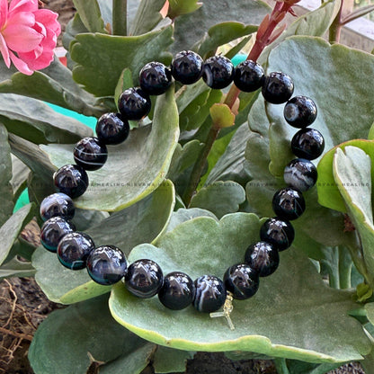 BLACK HAKIK SULEMANI ROUND BEADED BRACELET (Evil Eye Protection, Grounding and Energy Shielding). image 5