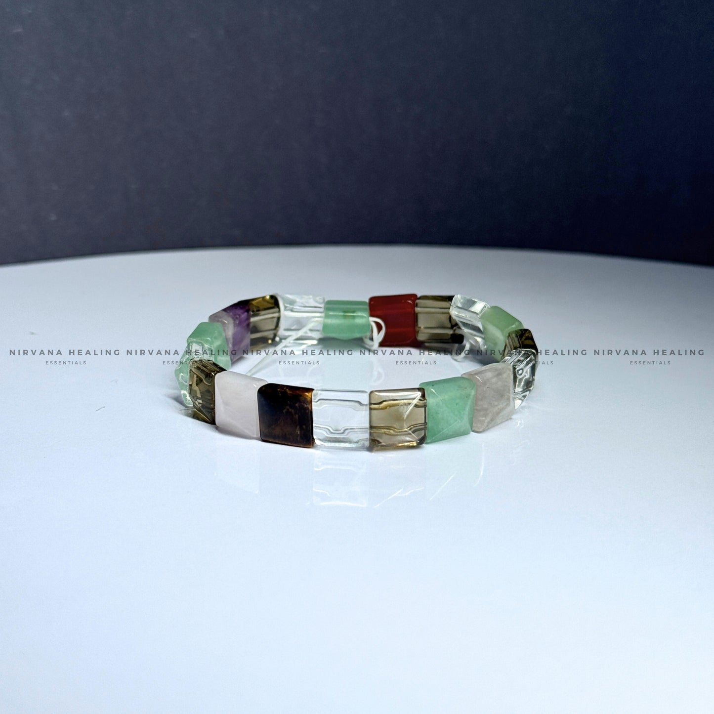 7 CHAKRAS PYRAMID BEADED BRACELET (Balance, Energy Healing And Protection) image 2