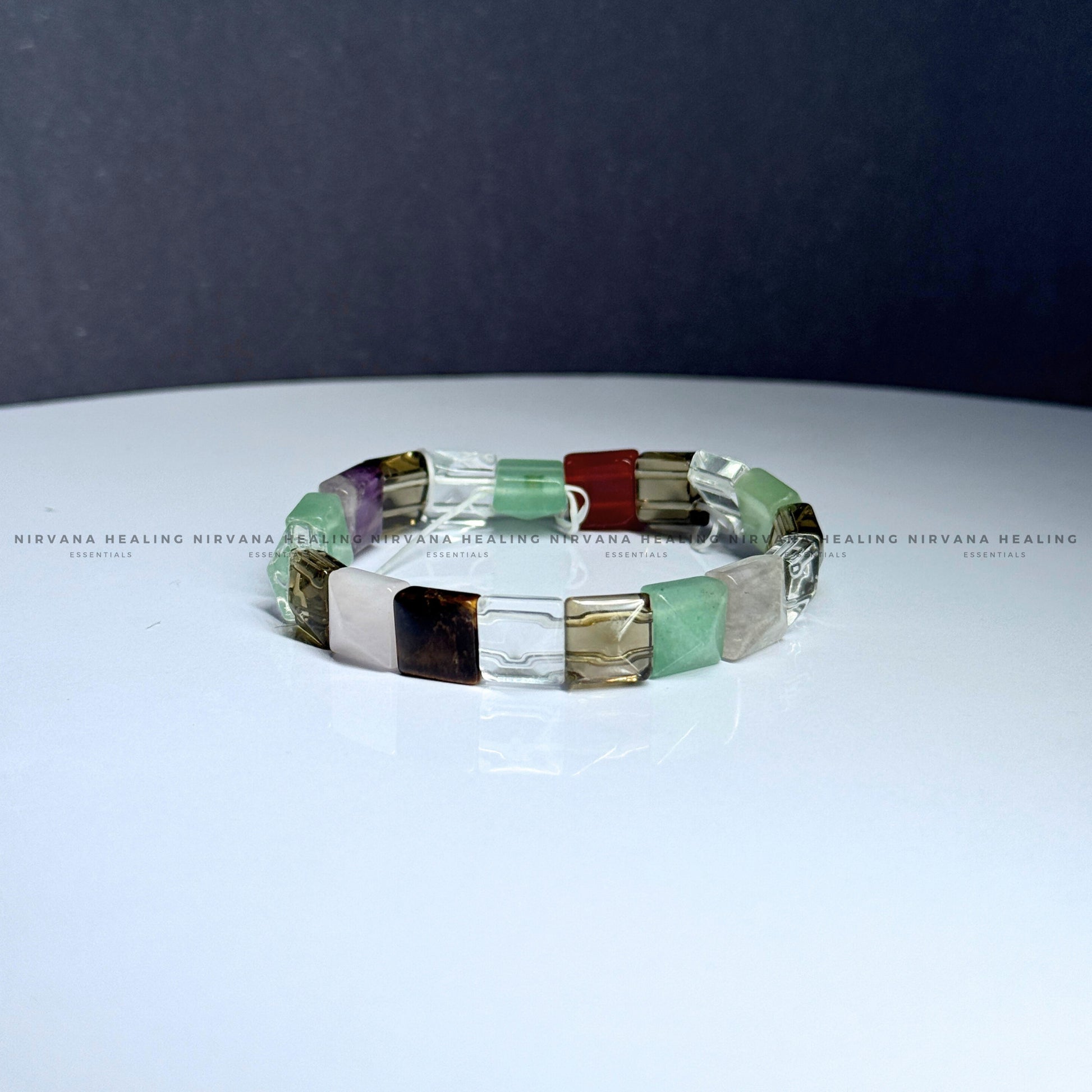 7 CHAKRAS PYRAMID BEADED BRACELET (Balance, Energy Healing And Protection) image 2