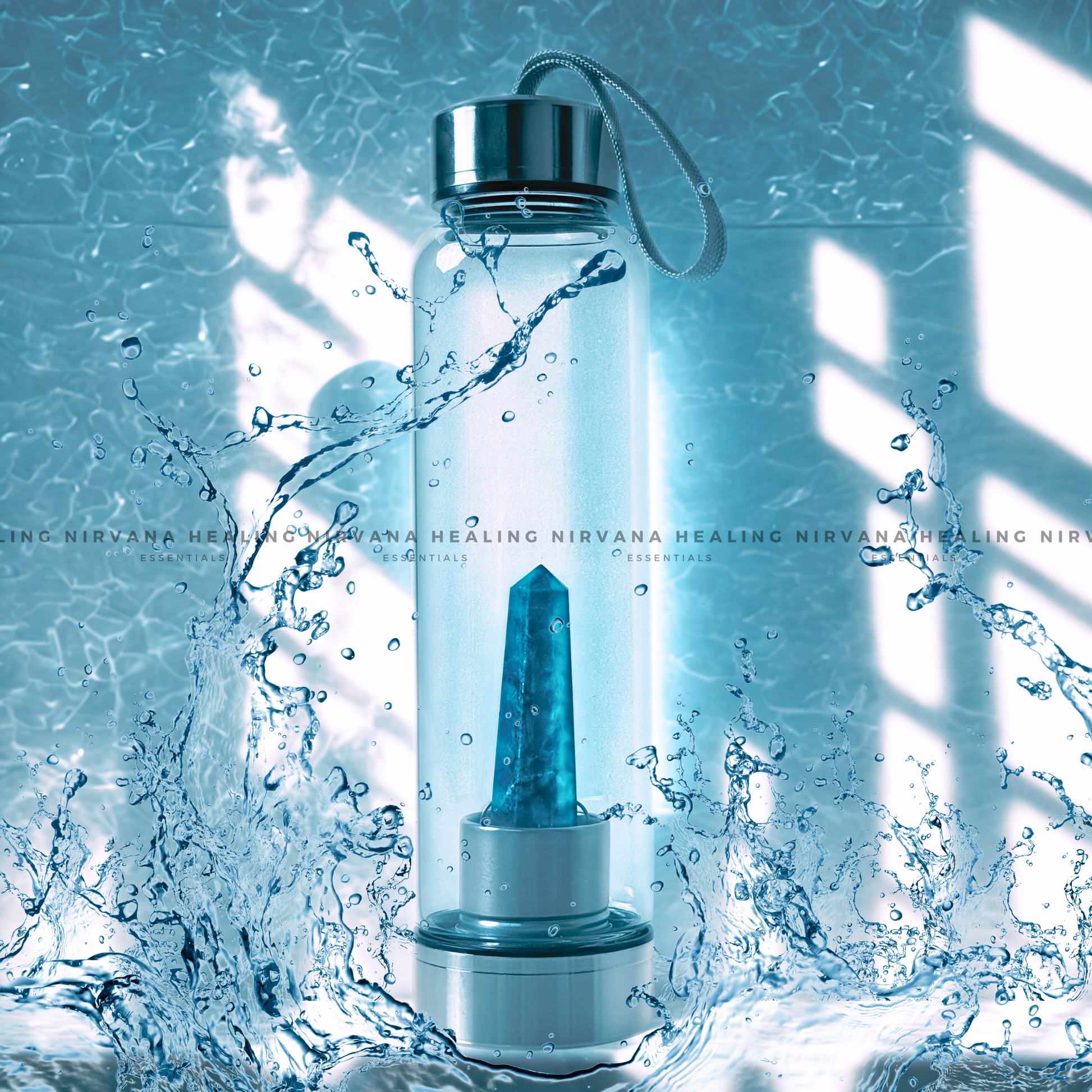 LAZULI INFUSED CRYSTAL ELIXIR BOTTLE (Communication, Truth, Ease Of Expression And Wisdom) image 0