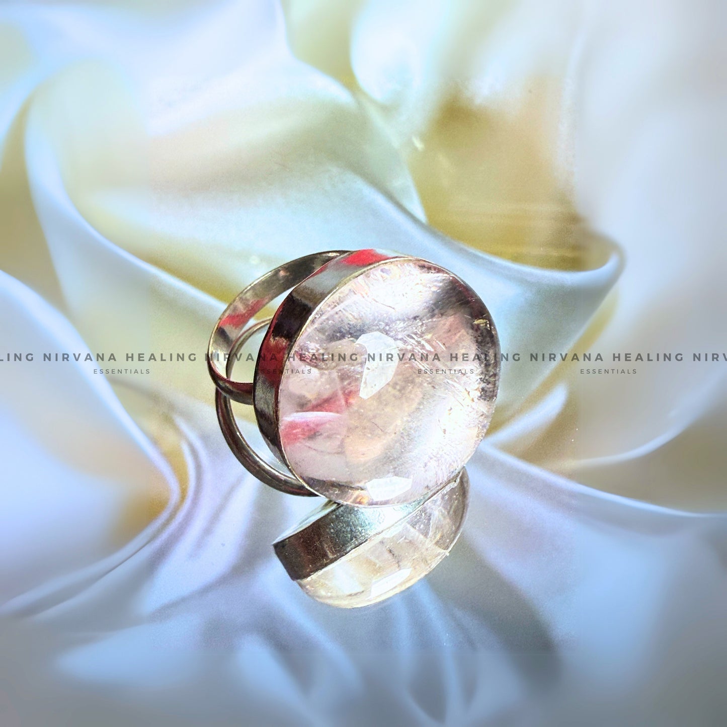 AURA QUARTZ ROUND RING (Energy Amplifier, Aura Cleanser, Protection) image 3