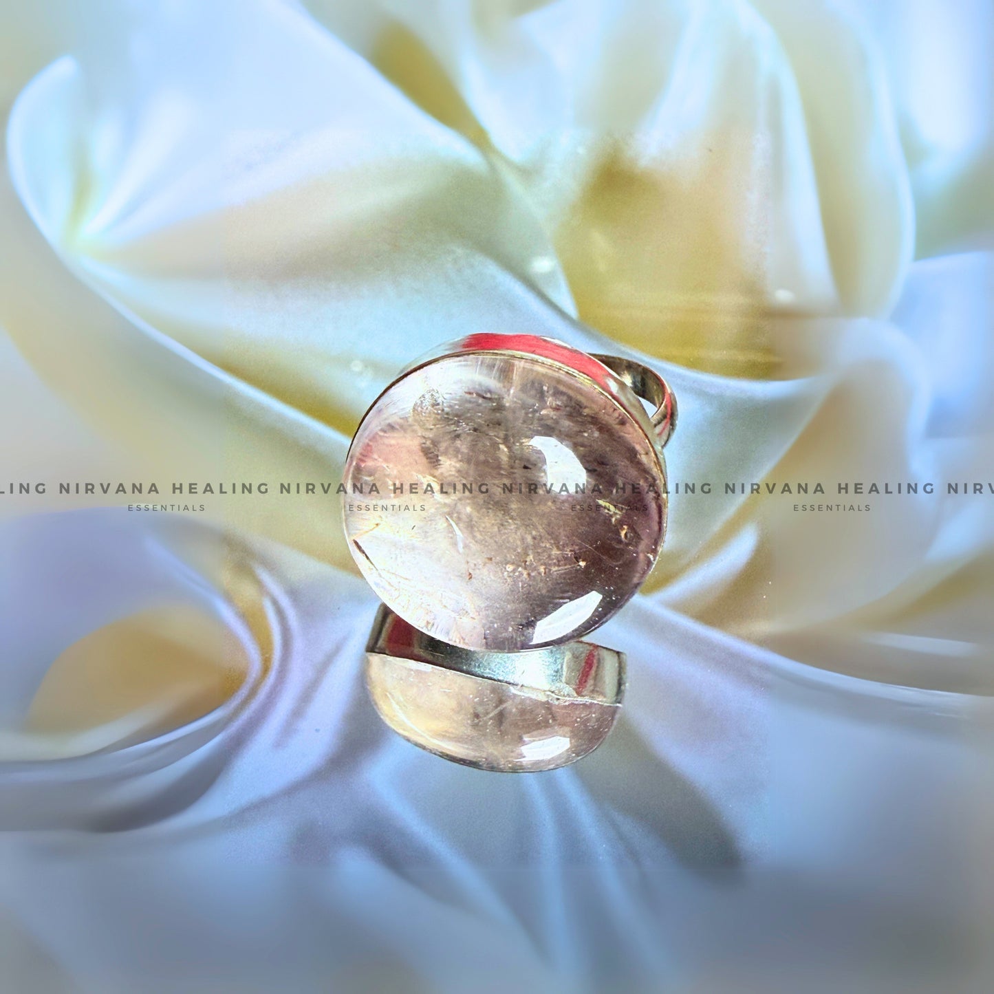 AURA QUARTZ ROUND RING (Energy Amplifier, Aura Cleanser, Protection) image 0