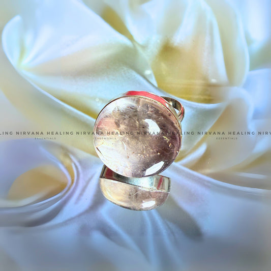 AURA QUARTZ ROUND RING (Energy Amplifier, Aura Cleanser, Protection) image 0