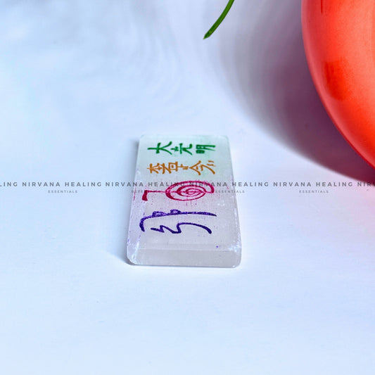 SELENITE REIKI SYMBOLS RECTANGULAR CHARGING PLATE (Aura Cleansing ,Charging, Cleansing And Purification). image 1