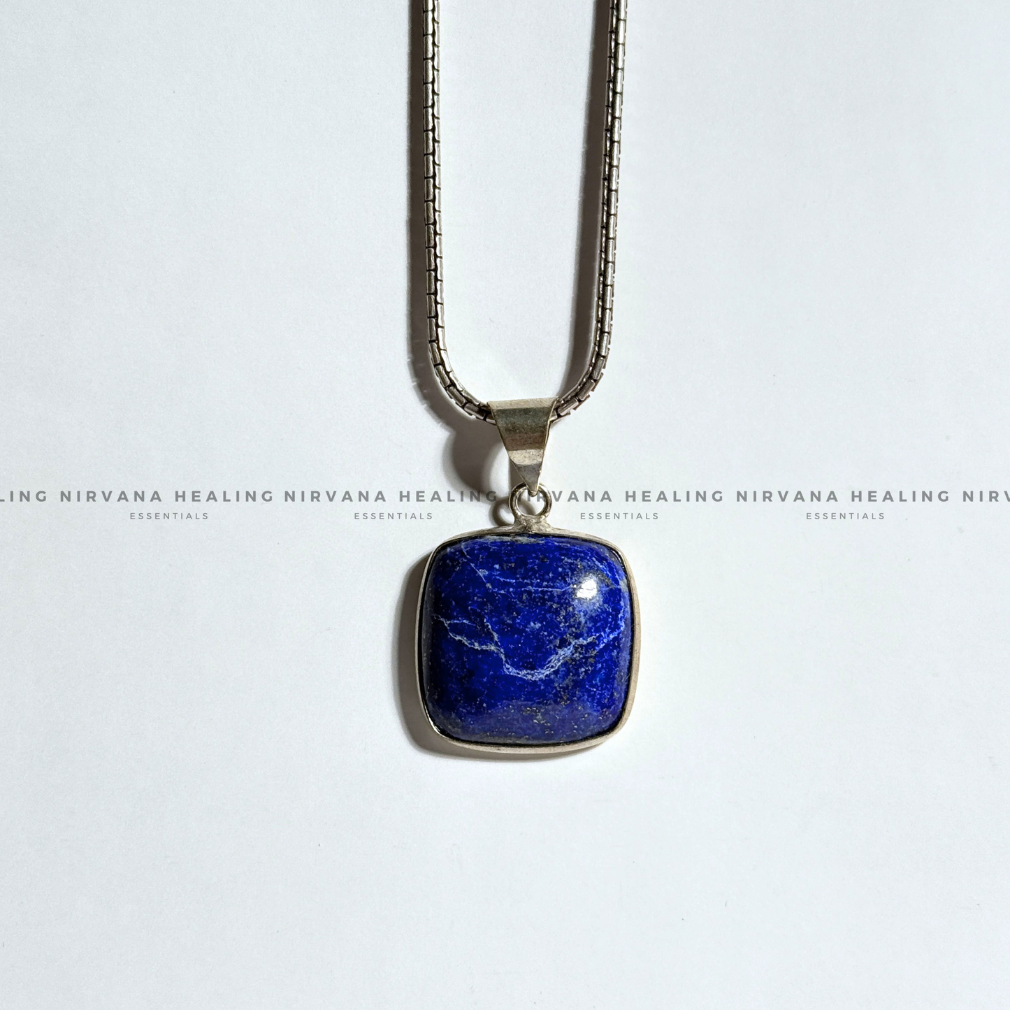 LAPIS LAZULI JADE SQUARE PENDANT (Communication, Truth, Ease Of Expression And Wisdom) image 2